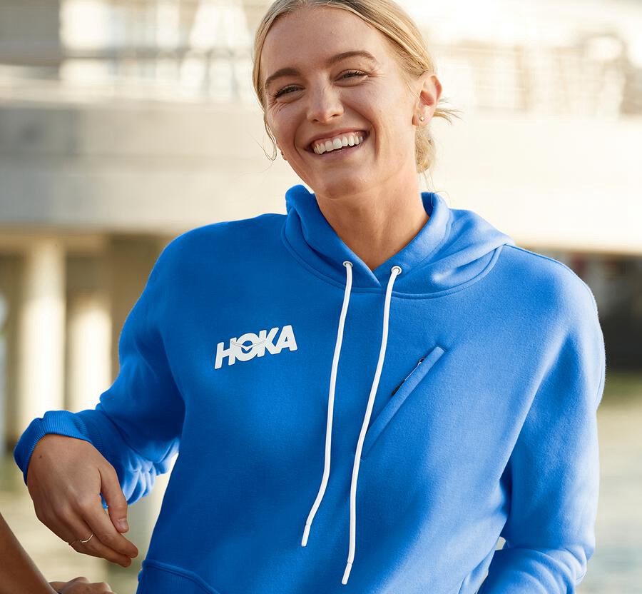 Hoka One One Hoodie Womens Blue - Performance - 25076ZXAH